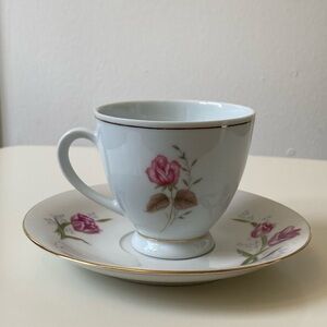 Vintage Floral Teacup and Saucer Set